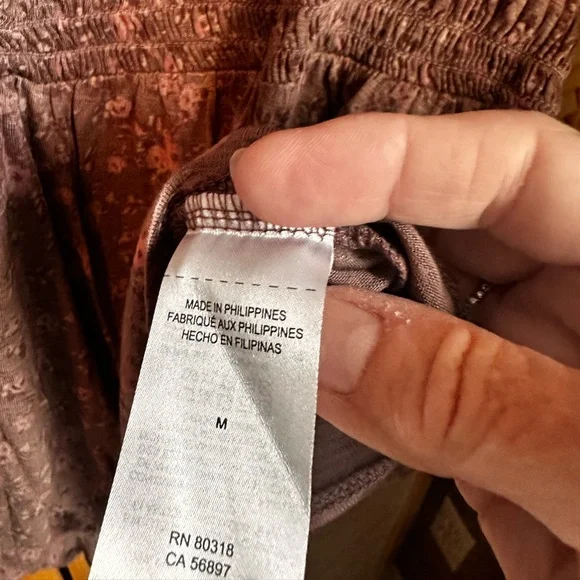 Lucky Brand new boho style Floral brown and Mauve Top - Picture 8 of 16